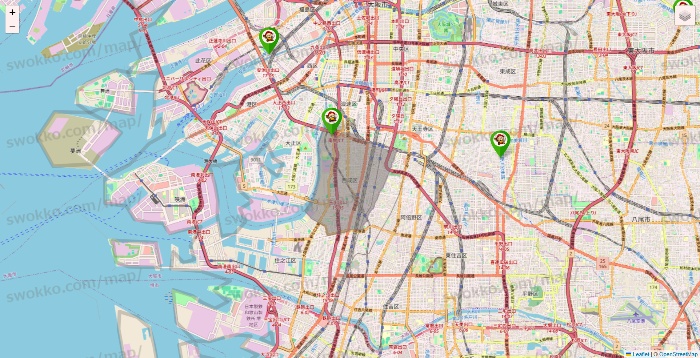 大阪府の大黒天系（ラ・ムー、ディオ、バリュー100、ザ・大黒天）の店舗地図