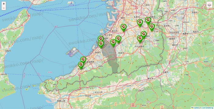 大阪府の大黒天系（ラ・ムー、ディオ、バリュー100、ザ・大黒天）の店舗地図
