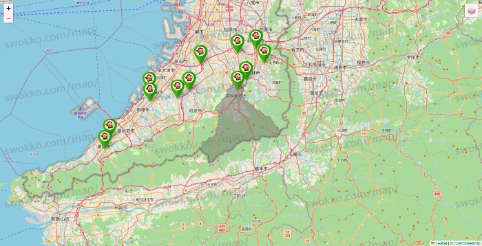 大阪府の大黒天系（ラ・ムー、ディオ、バリュー100、ザ・大黒天）の店舗地図