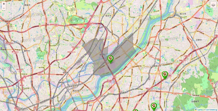 大阪府の大黒天系（ラ・ムー、ディオ、バリュー100、ザ・大黒天）の店舗地図