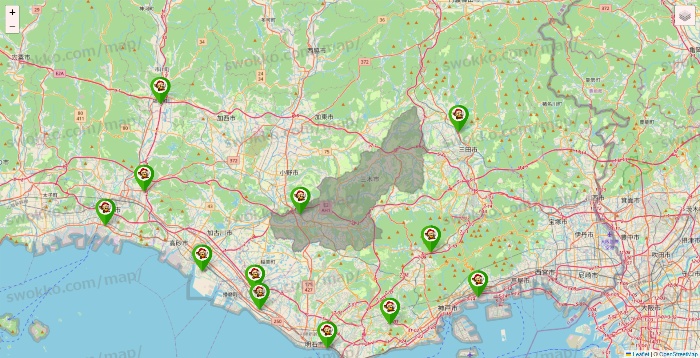 兵庫県の大黒天系（ラ・ムー、ディオ、バリュー100、ザ・大黒天）の店舗地図