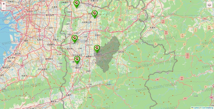 奈良県の大黒天系（ラ・ムー、ディオ、バリュー100、ザ・大黒天）の店舗地図
