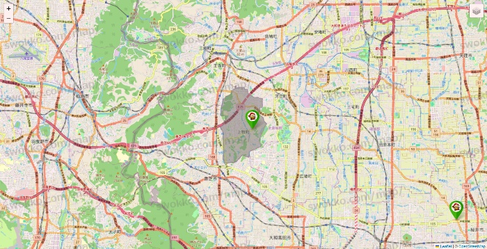 奈良県の大黒天系（ラ・ムー、ディオ、バリュー100、ザ・大黒天）の店舗地図