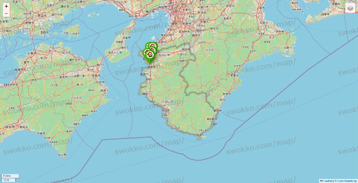 和歌山県の大黒天系（ラ・ムー、ディオ、バリュー100、ザ・大黒天）の店舗地図