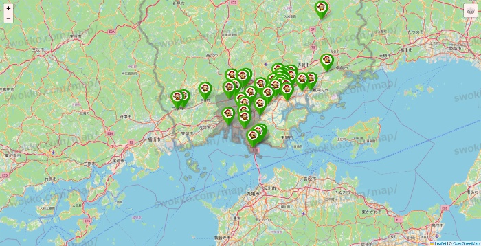 岡山県の大黒天系（ラ・ムー、ディオ、バリュー100、ザ・大黒天）の店舗地図