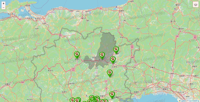 岡山県の大黒天系（ラ・ムー、ディオ、バリュー100、ザ・大黒天）の店舗地図