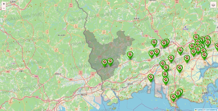 岡山県の大黒天系（ラ・ムー、ディオ、バリュー100、ザ・大黒天）の店舗地図