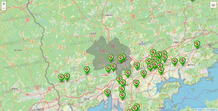 岡山県の大黒天系（ラ・ムー、ディオ、バリュー100、ザ・大黒天）の店舗地図
