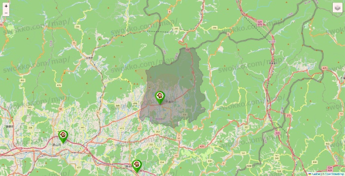 岡山県の大黒天系（ラ・ムー、ディオ、バリュー100、ザ・大黒天）の店舗地図