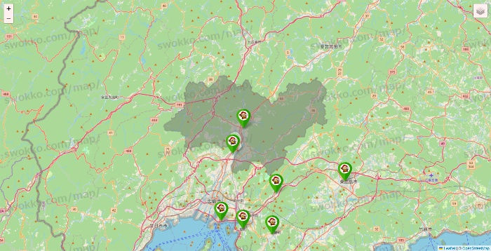 広島県の大黒天系（ラ・ムー、ディオ、バリュー100、ザ・大黒天）の店舗地図