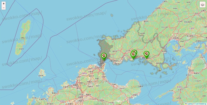 山口県の大黒天系（ラ・ムー、ディオ、バリュー100、ザ・大黒天）の店舗地図