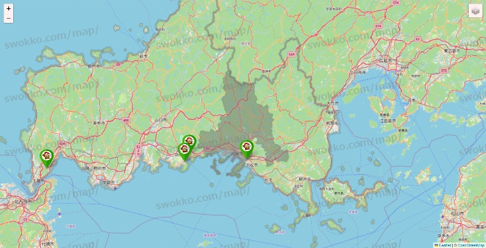 山口県の大黒天系（ラ・ムー、ディオ、バリュー100、ザ・大黒天）の店舗地図