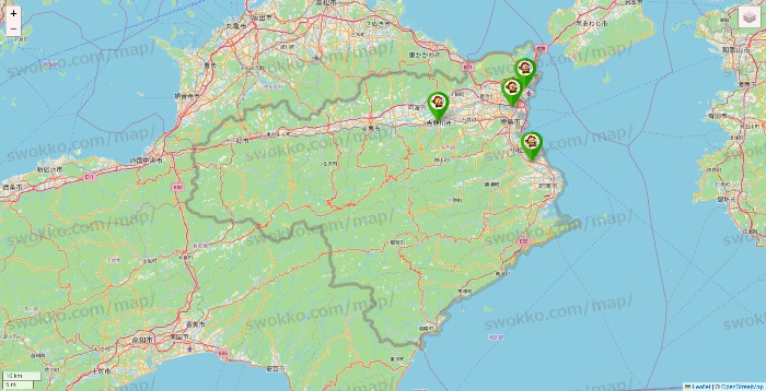 徳島県の大黒天系（ラ・ムー、ディオ、バリュー100、ザ・大黒天）の店舗地図