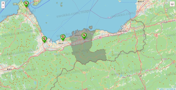 愛媛県の大黒天系（ラ・ムー、ディオ、バリュー100、ザ・大黒天）の店舗地図