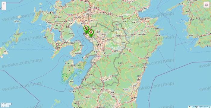 熊本県の大黒天系（ラ・ムー、ディオ、バリュー100、ザ・大黒天）の店舗地図
