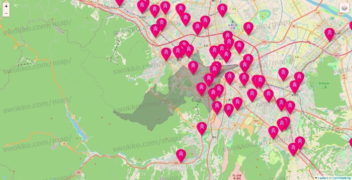 北海道のダイソー（DASIO）の店舗地図