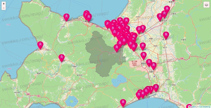 北海道のダイソー（DASIO）の店舗地図
