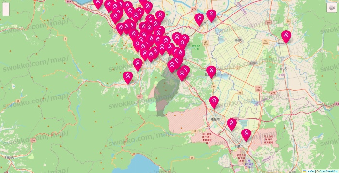 北海道のダイソー（DASIO）の店舗地図