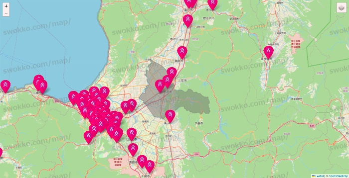 北海道のダイソー（DASIO）の店舗地図