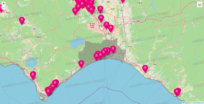 北海道のダイソー（DASIO）の店舗地図