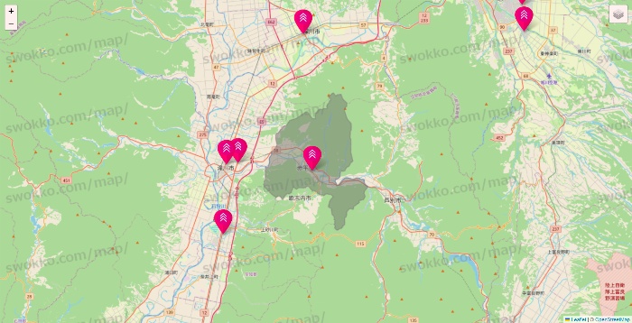 北海道のダイソー（DASIO）の店舗地図