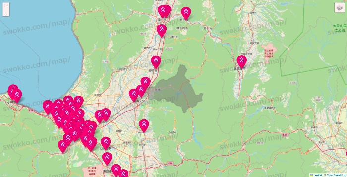 北海道のダイソー（DASIO）の店舗地図
