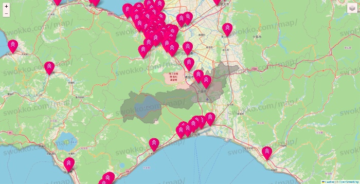 北海道のダイソー（DASIO）の店舗地図