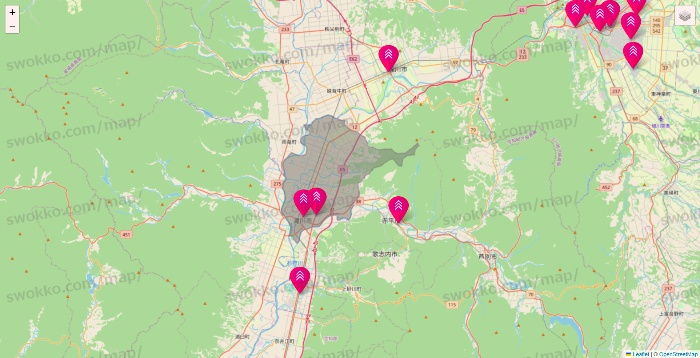 北海道のダイソー（DASIO）の店舗地図