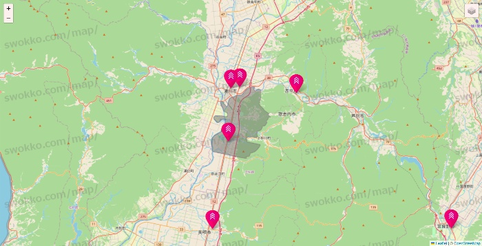 北海道のダイソー（DASIO）の店舗地図