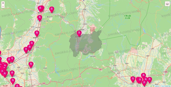 北海道のダイソー（DASIO）の店舗地図