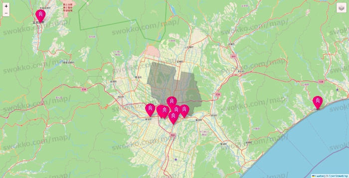 北海道のダイソー（DASIO）の店舗地図