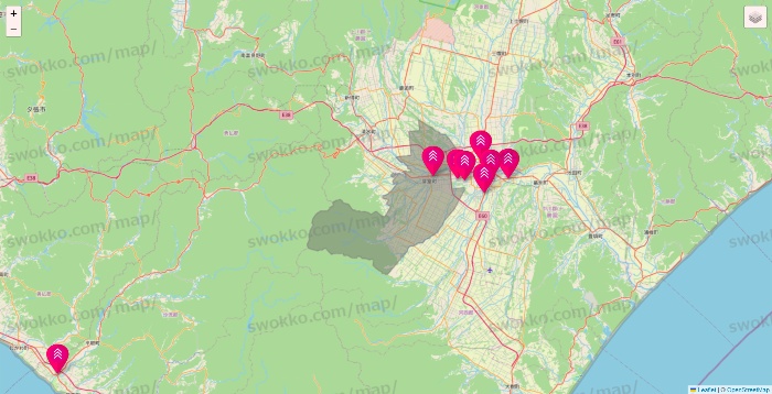 北海道のダイソー（DASIO）の店舗地図