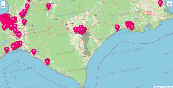 北海道のダイソー（DASIO）の店舗地図