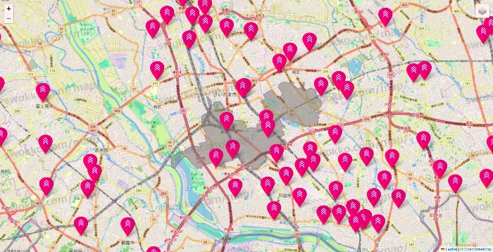 埼玉県のダイソー（DASIO）の店舗地図