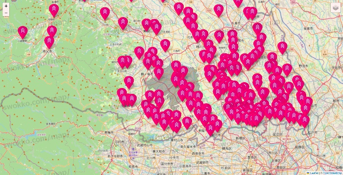 埼玉県のダイソー（DASIO）の店舗地図