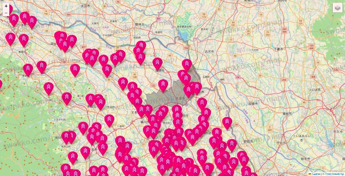 埼玉県のダイソー（DASIO）の店舗地図