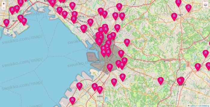 千葉県のダイソー（DASIO）の店舗地図