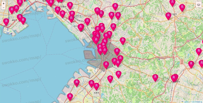 千葉県のダイソー（DASIO）の店舗地図