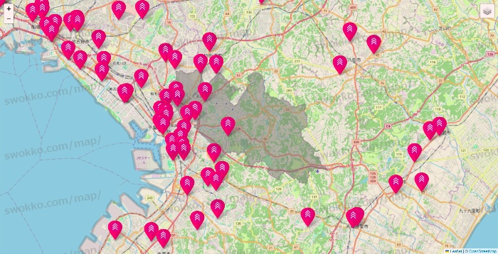 千葉県のダイソー（DASIO）の店舗地図