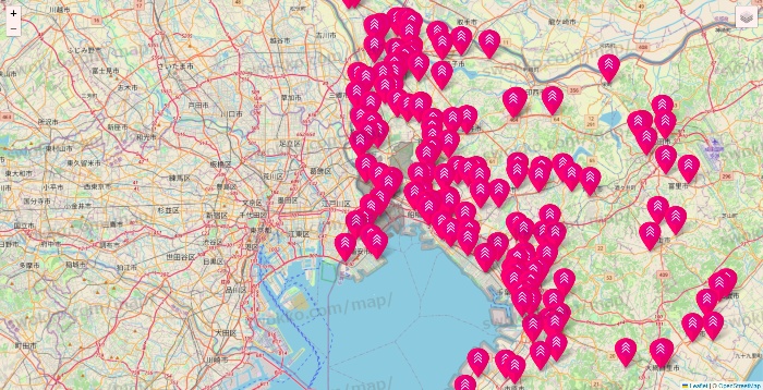 千葉県のダイソー（DASIO）の店舗地図