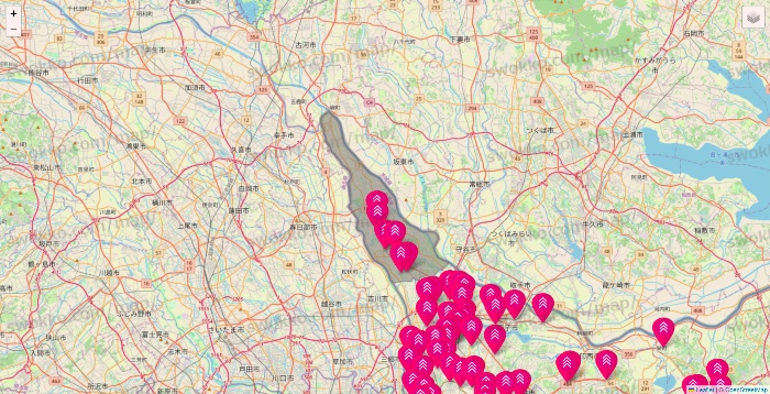 千葉県のダイソー（DASIO）の店舗地図