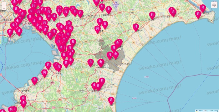 千葉県のダイソー（DASIO）の店舗地図