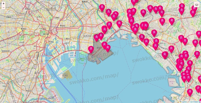 千葉県のダイソー（DASIO）の店舗地図