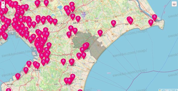 千葉県のダイソー（DASIO）の店舗地図