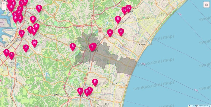 千葉県のダイソー（DASIO）の店舗地図