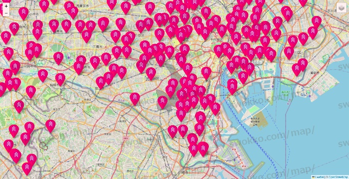 東京都のダイソー（DASIO）の店舗地図