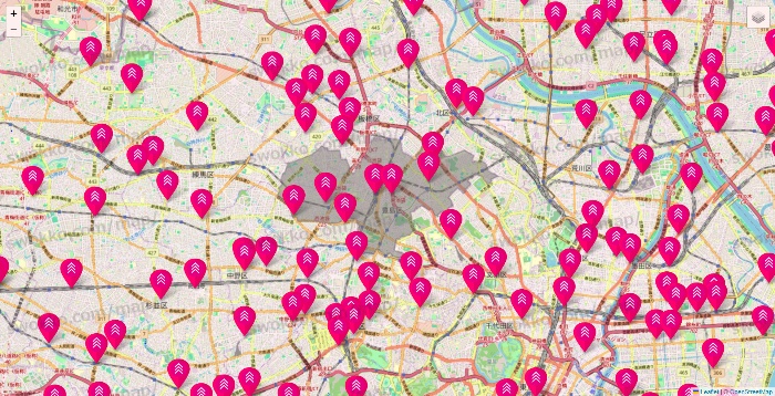 東京都のダイソー（DASIO）の店舗地図