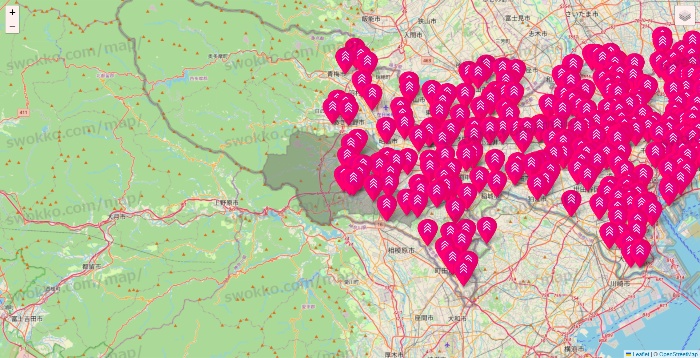 東京都のダイソー（DASIO）の店舗地図