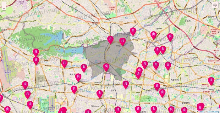 東京都のダイソー（DASIO）の店舗地図