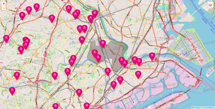 神奈川県のダイソー（DASIO）の店舗地図